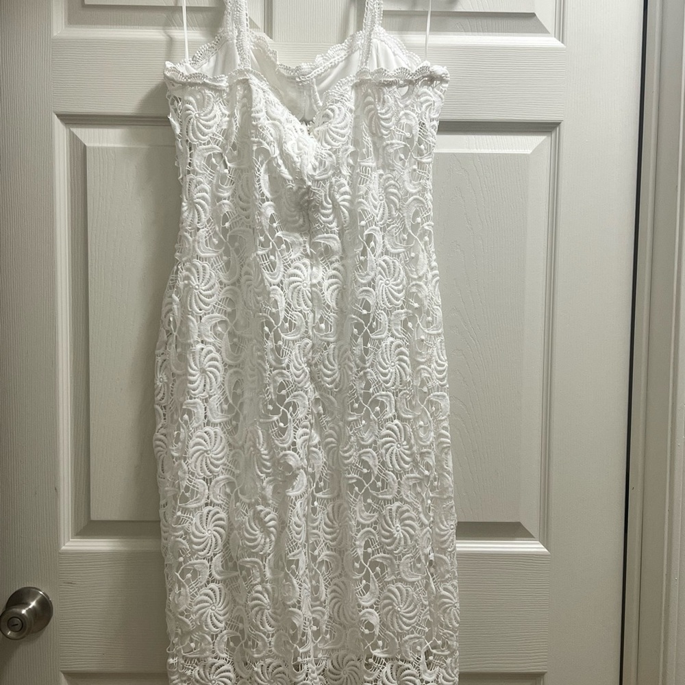 White Lace Midi Dress